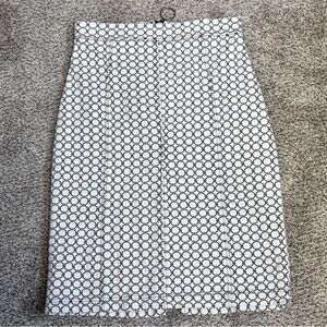 Maeve Black and White Geometric Pencil Skirt XS Zipper Back Knit